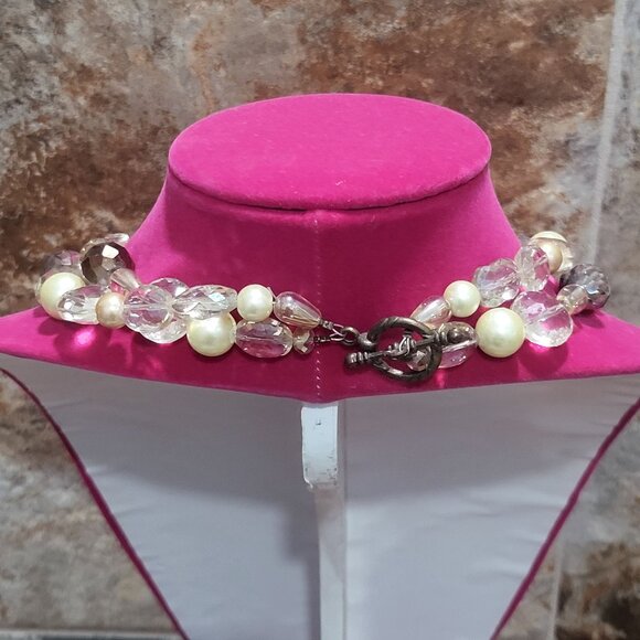 Believe Heart Pendant Two Layered Bead Necklace - Picture 5 of 12